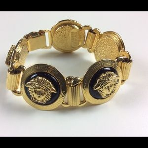 Vintage Gianni Versace Medusa Bracelet  Black/Gold